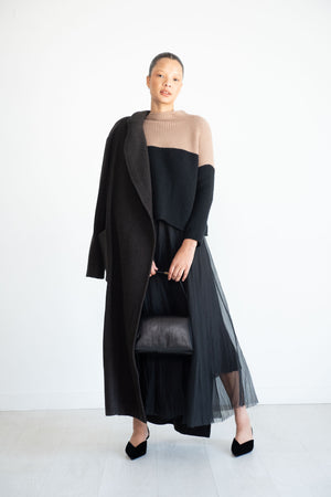 Louiza Babouryan - Two-Tone Sweater, Black & Tan