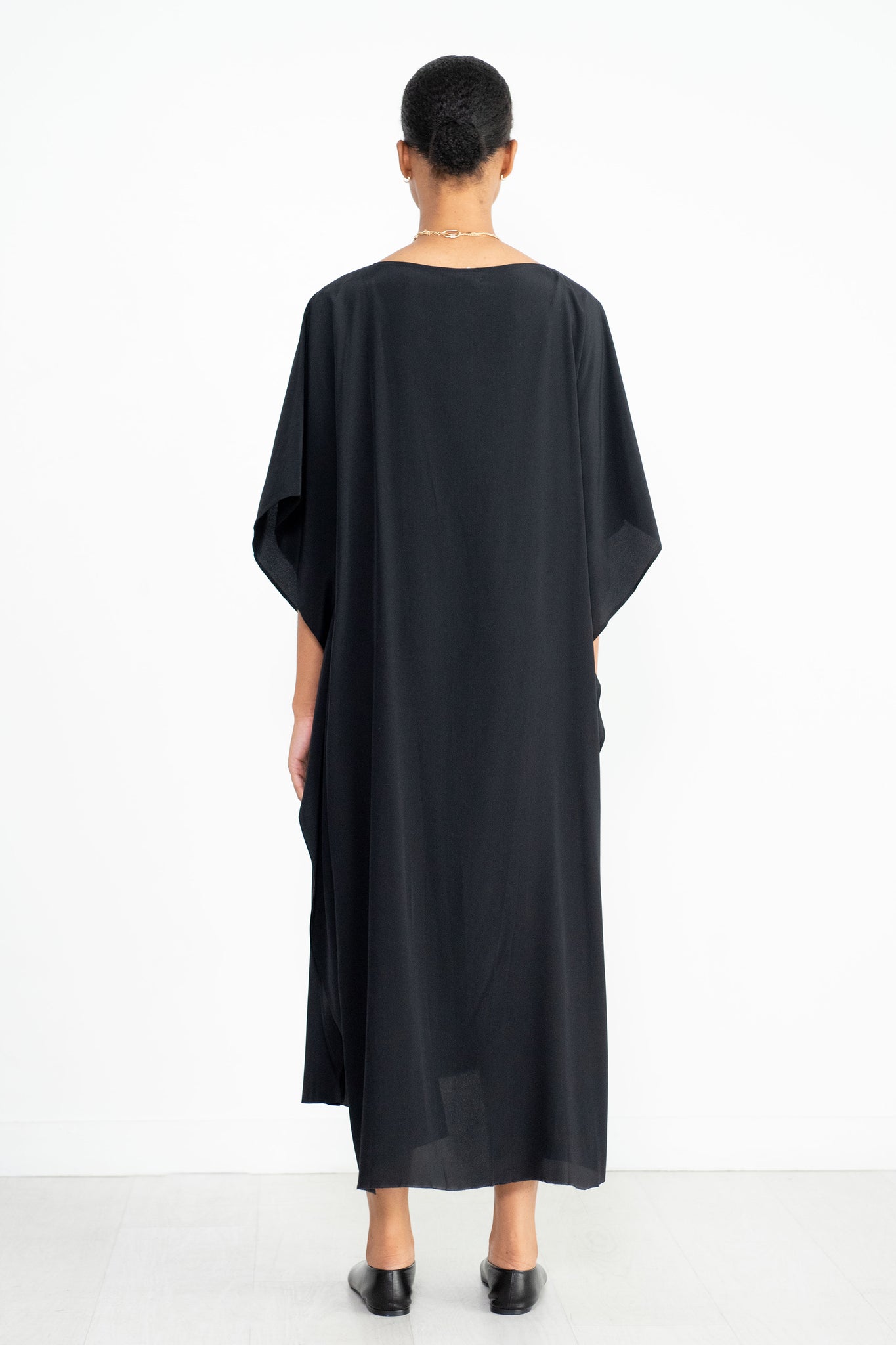 Louiza Babouryan - Caftan Dress with Tan Tie, Black