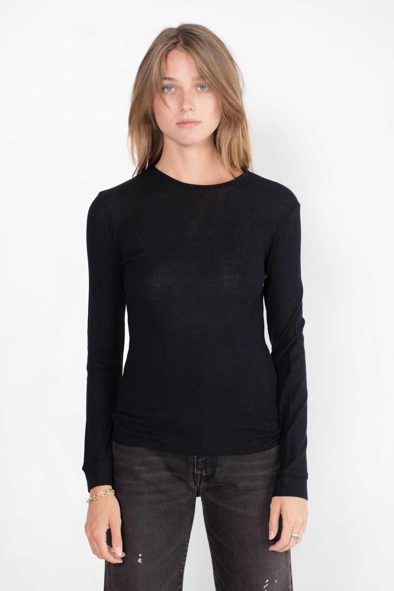 LOULOU STUDIO - Ortigia Long Sleeves T-Shirt, Black
