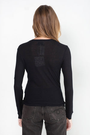 LOULOU STUDIO - Ortigia Long Sleeves T-Shirt, Black