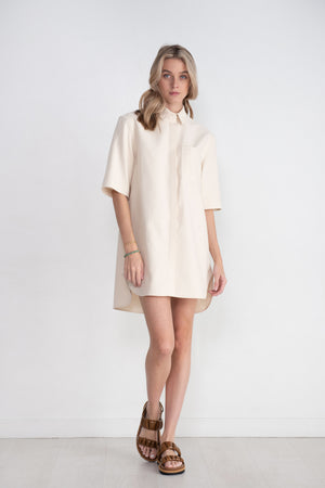 LOULOU STUDIO - Basava Shirt Dress. Rive Ivory