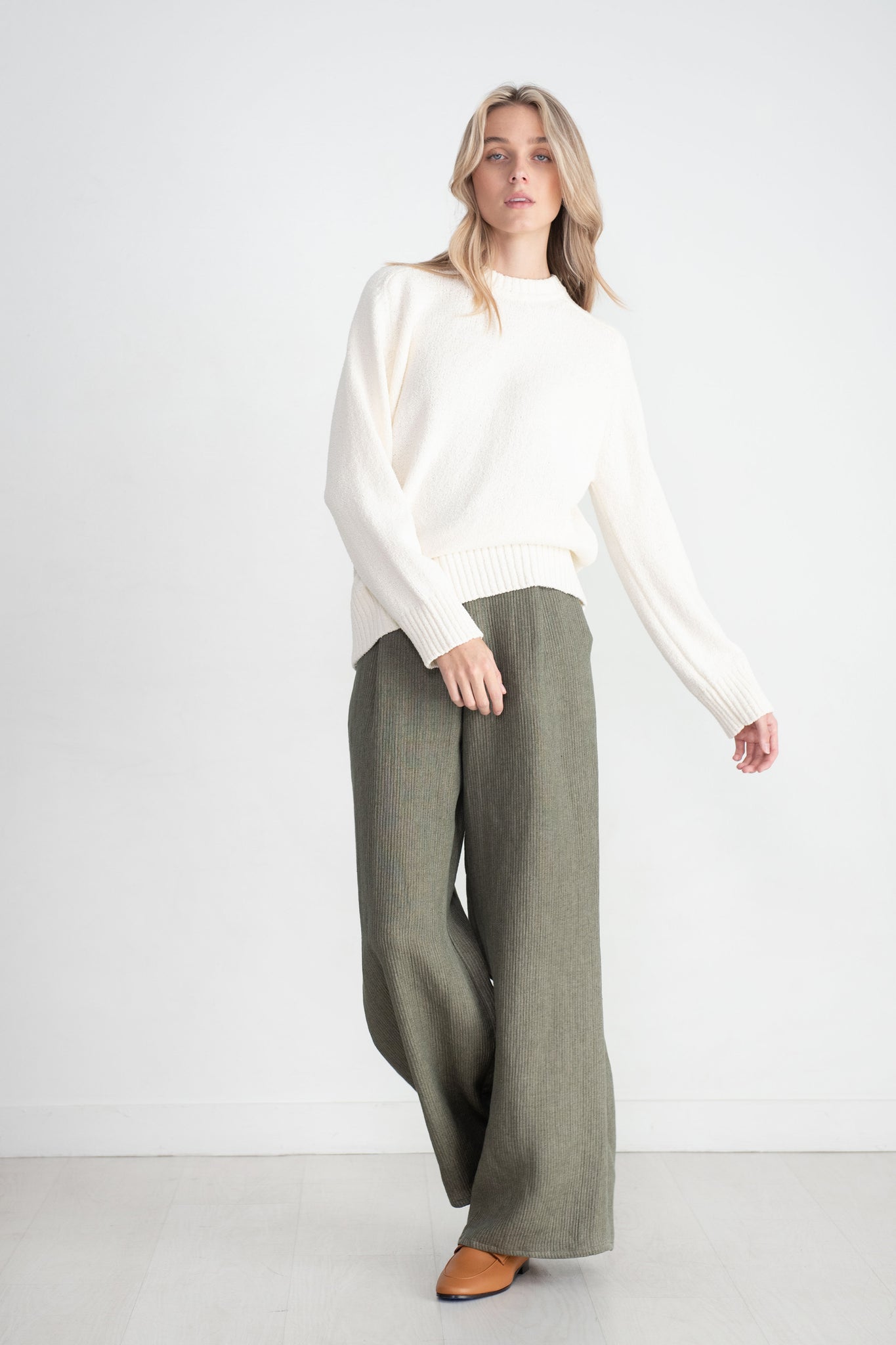 LOULOU STUDIO - Canillo Sweater, Rice Ivory