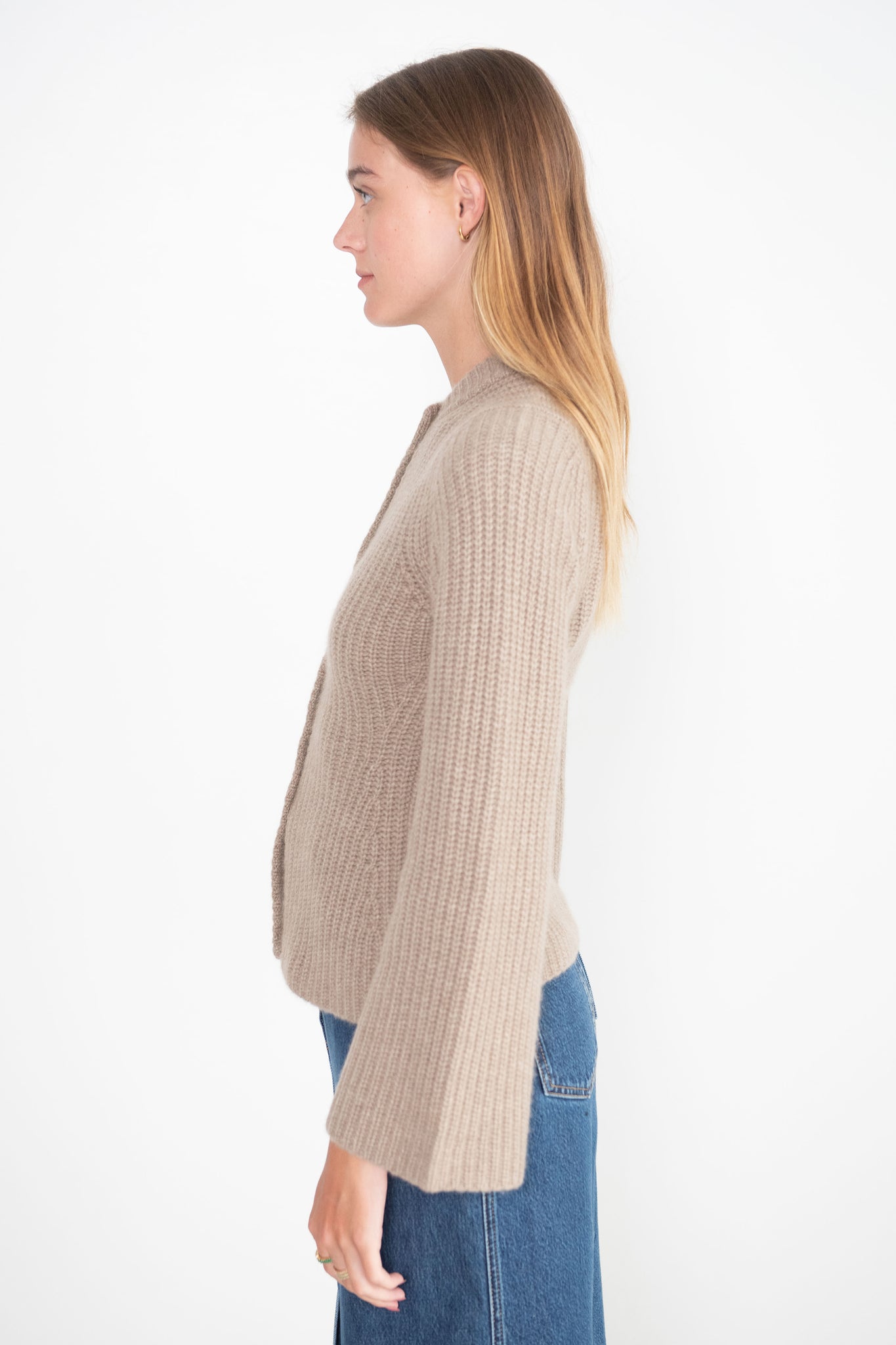 LOULOU STUDIO - Rasa Cardigan, Beige Melange