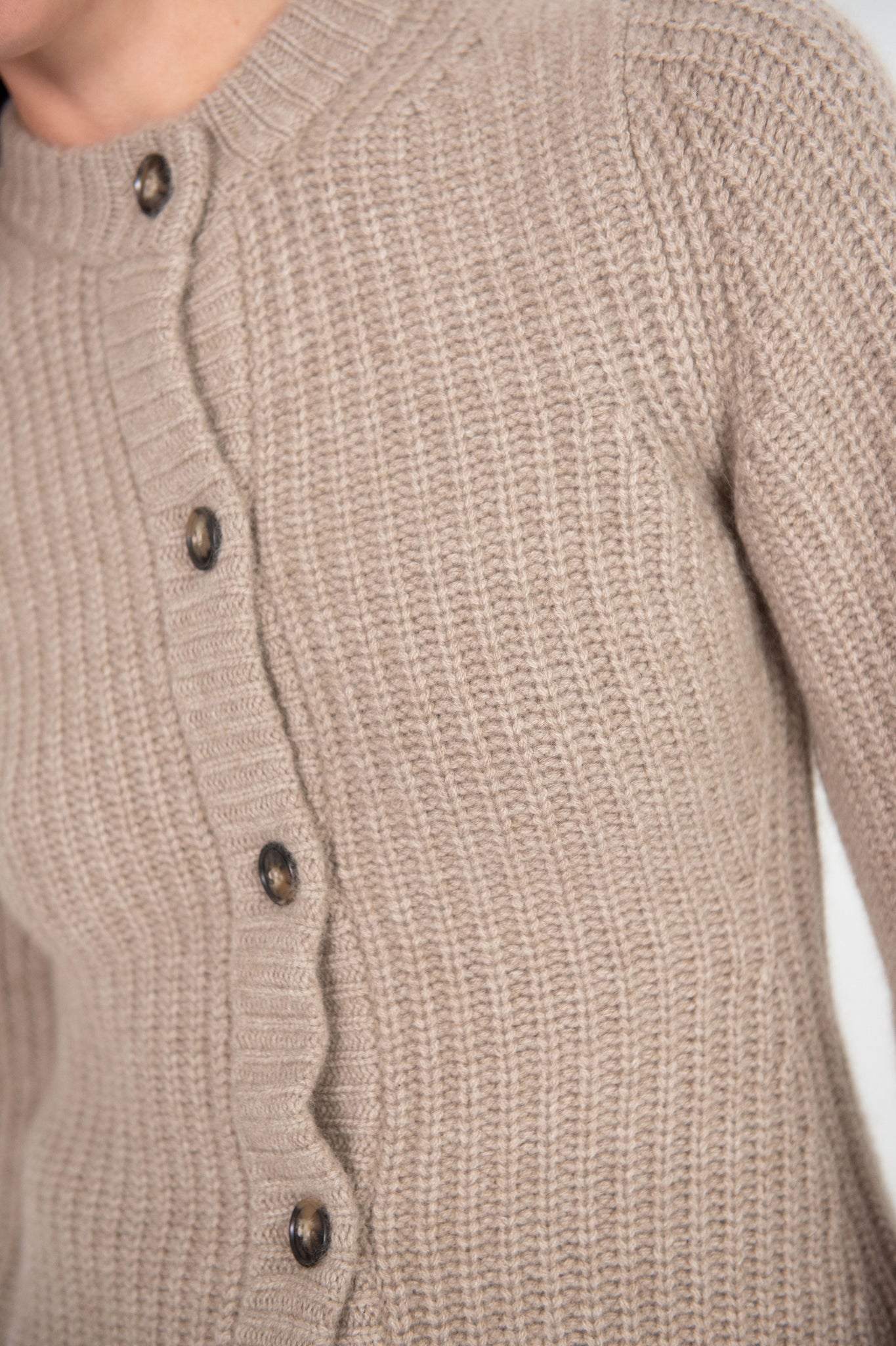 LOULOU STUDIO - Rasa Cardigan, Beige Melange