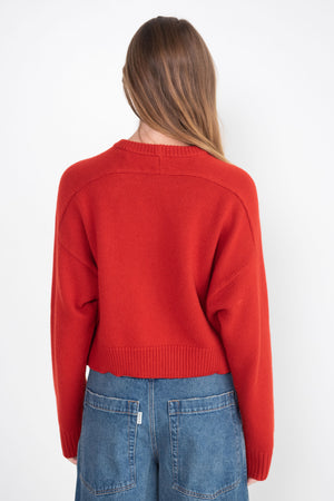 LOULOU STUDIO - Bruzzi Oversized Sweater, Cherry