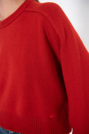 LOULOU STUDIO - Bruzzi Oversized Sweater, Cherry