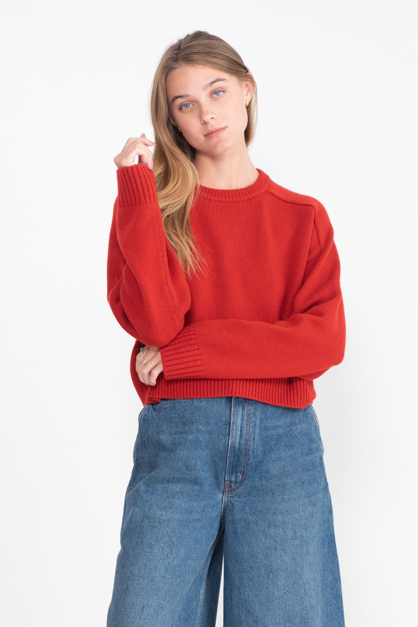 LOULOU STUDIO - Bruzzi Oversized Sweater, Cherry