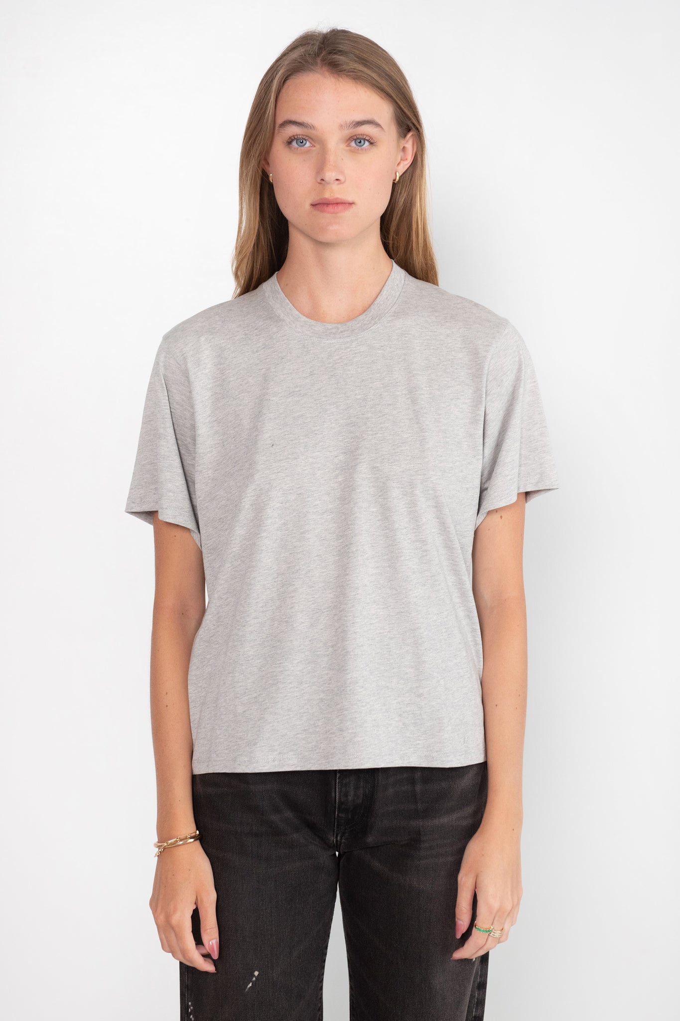 LOULOU STUDIO - Telanto Cotton T-Shirt, Grey Melange