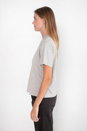 LOULOU STUDIO - Telanto Cotton T-Shirt, Grey Melange