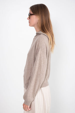 LOULOU STUDIO - Linosa Cashmere Hoodie, Beige Melange