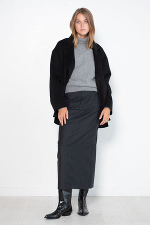 LOULOU STUDIO - Vato Long Skirt, Black Stripe