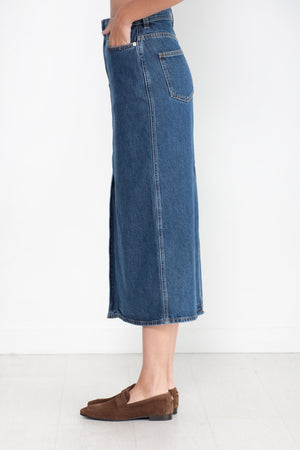 LOULOU STUDIO - Rona Denim Long Skirt, Washed Blue