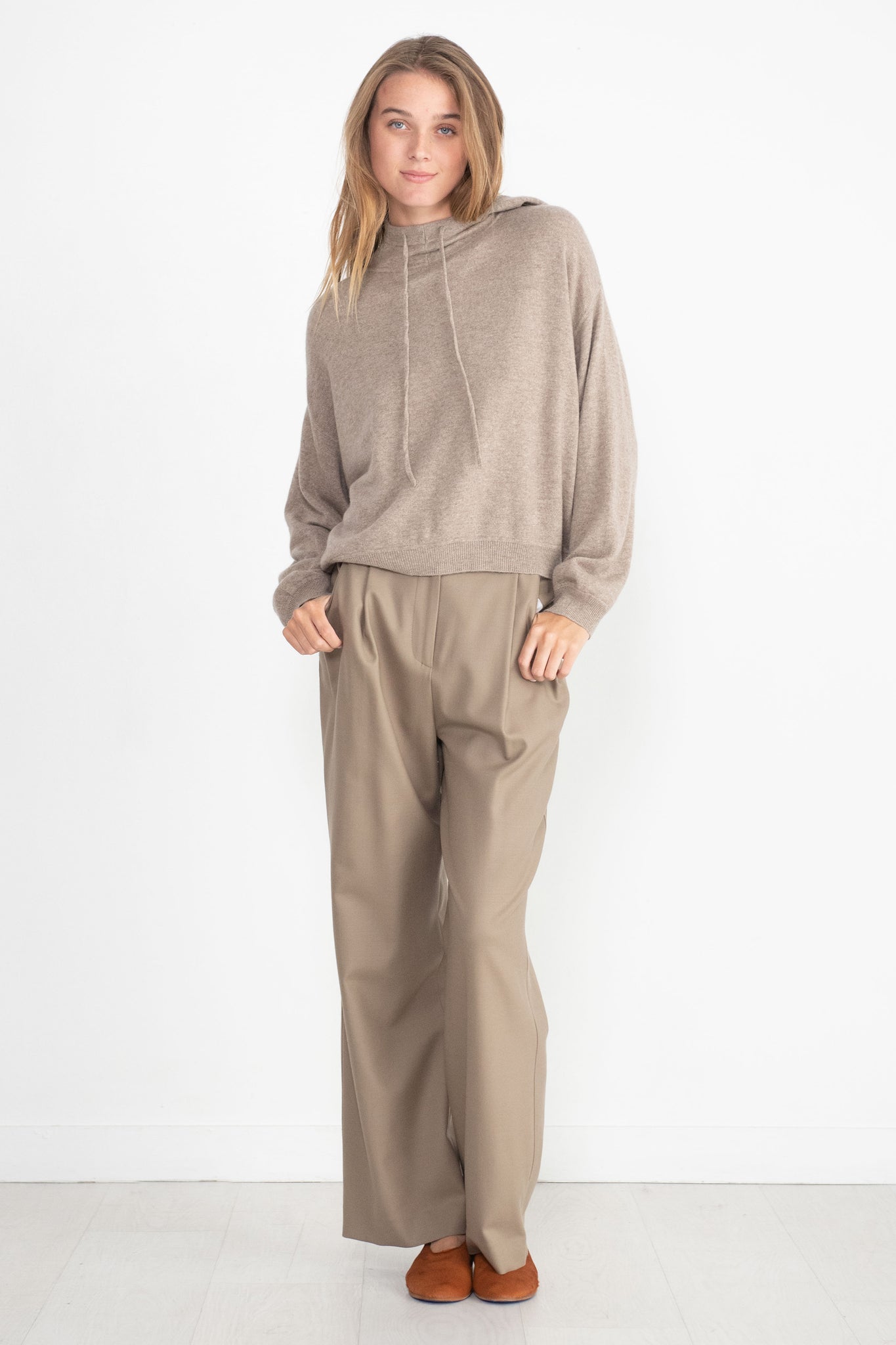 LOULOU STUDIO - Solo Wide Leg Pant, Brown