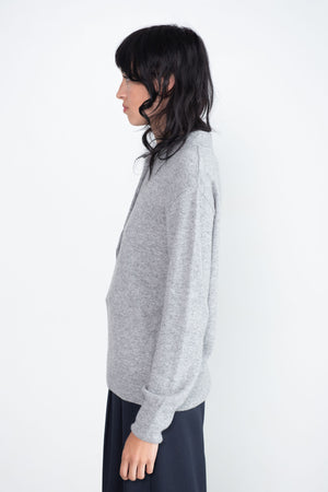 MIJEONG PARK - Cashmere Blend Polo Sweater, Gray