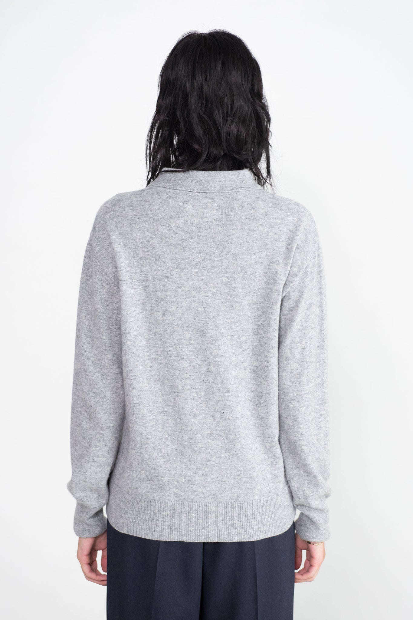 MIJEONG PARK - Cashmere Blend Polo Sweater, Gray