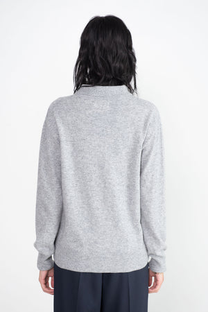 MIJEONG PARK - Cashmere Blend Polo Sweater, Gray