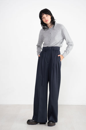 MIJEONG PARK - Cashmere Blend Polo Sweater, Gray