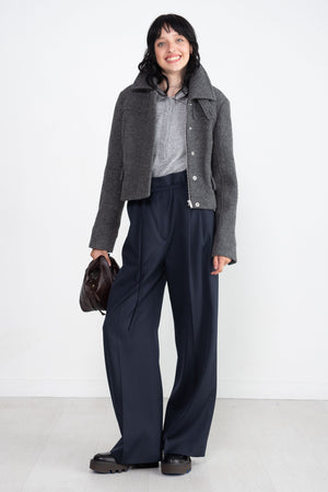 MIJEONG PARK - Cashmere Blend Polo Sweater, Gray