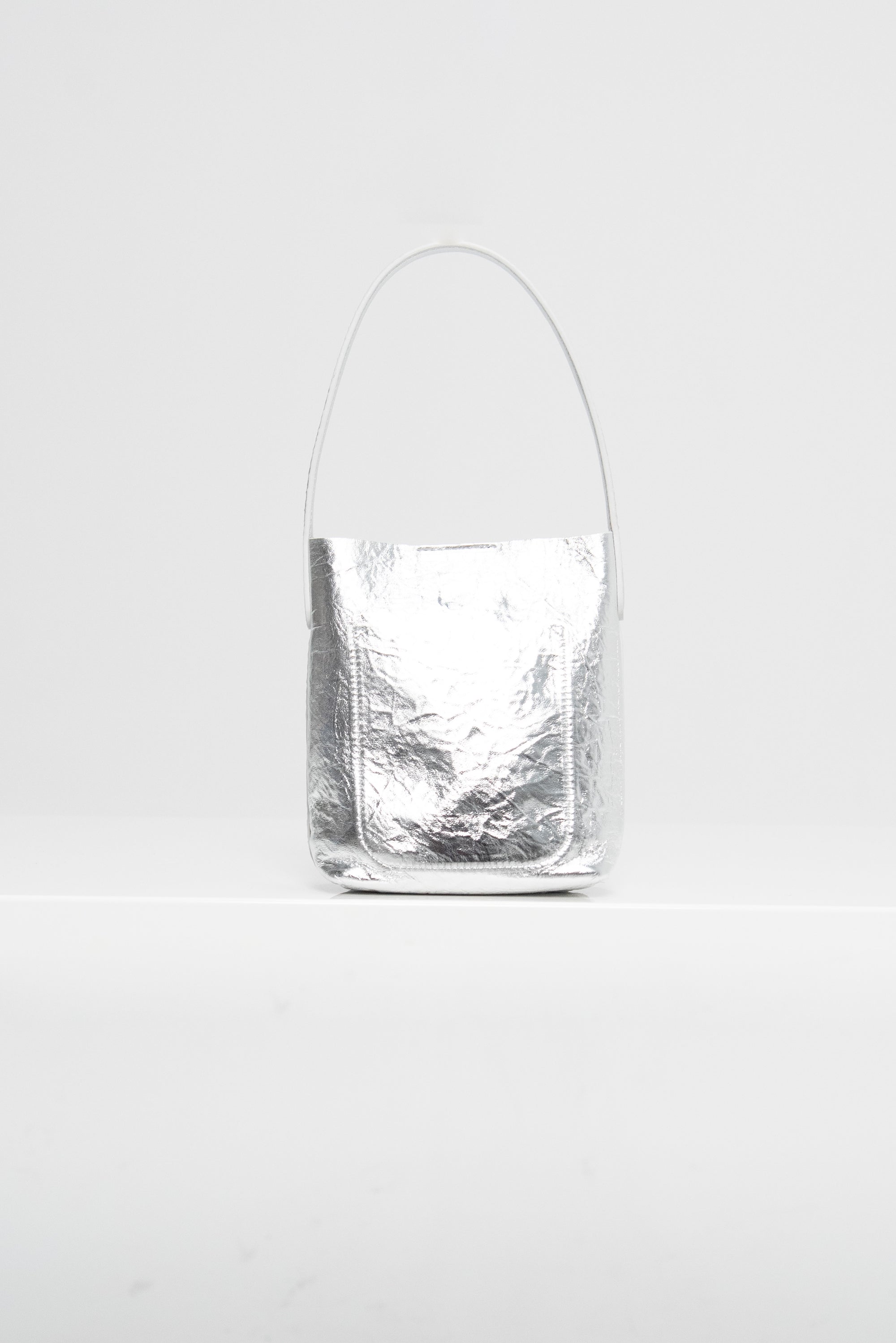 Mini Mini Everyday Cabas, Crinkled Silver