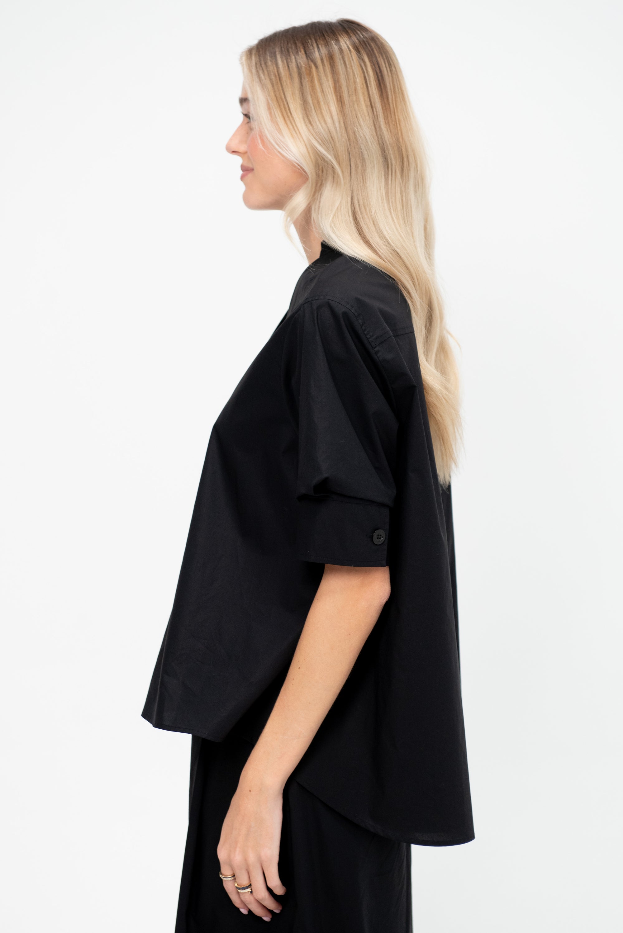 V-Neck Blouse, Black