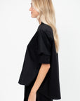 V-Neck Blouse, Black