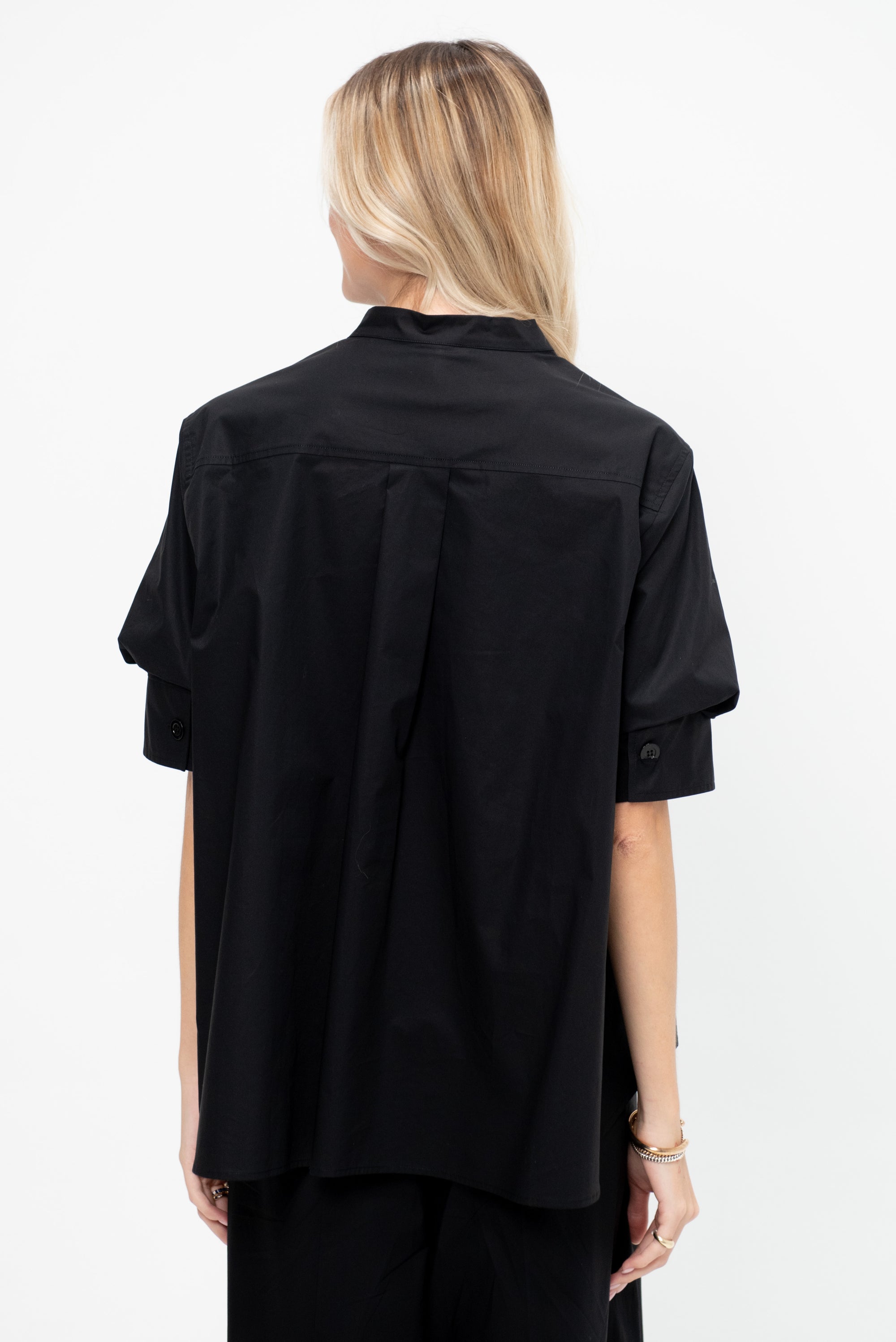 V-Neck Blouse, Black