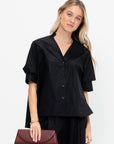 V-Neck Blouse, Black