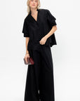 V-Neck Blouse, Black