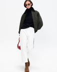 Padded Bomber Jacket, Black & Military Green