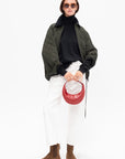 Padded Bomber Jacket, Black & Military Green