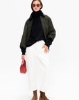 Padded Bomber Jacket, Black & Military Green