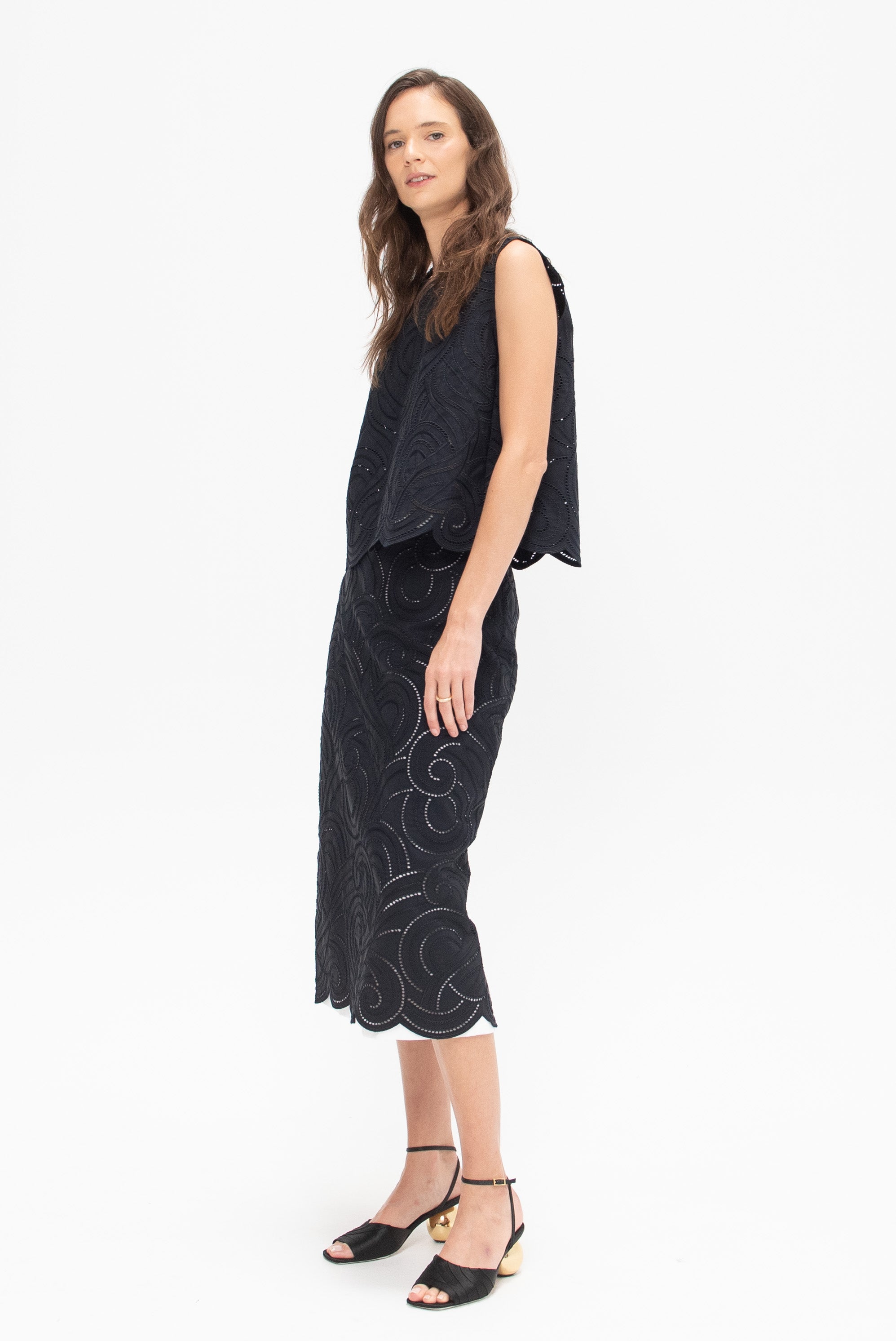 Eyelet Shirt, Night Blue