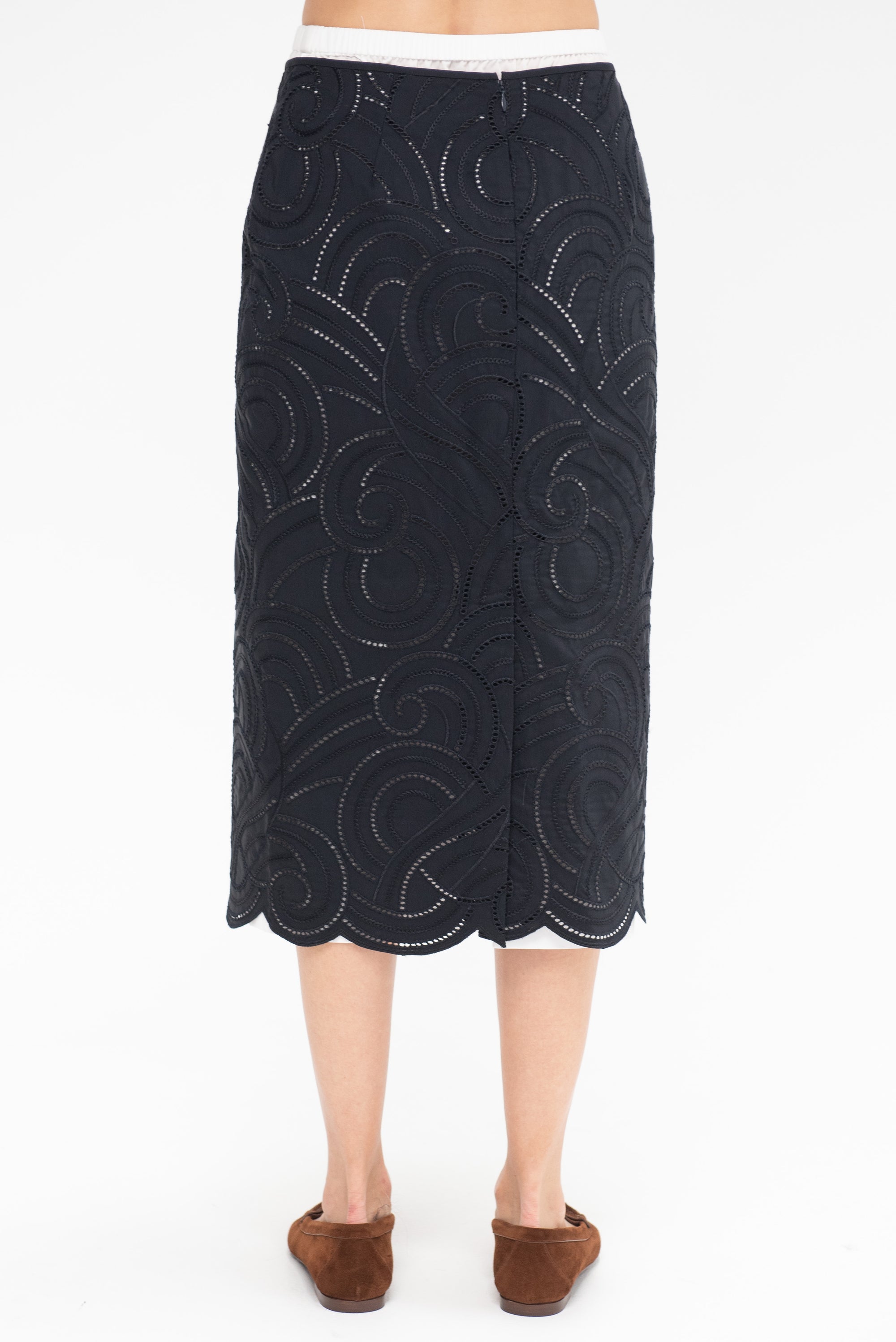Eyelet Skirt, Night Blue