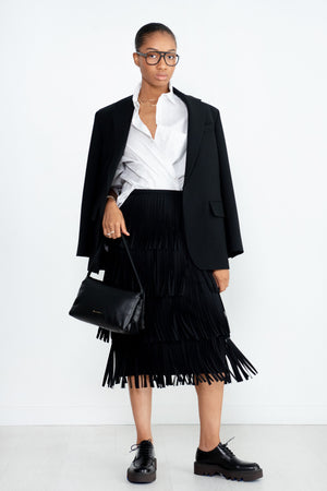 MANTU - Fringe Skirt, Black