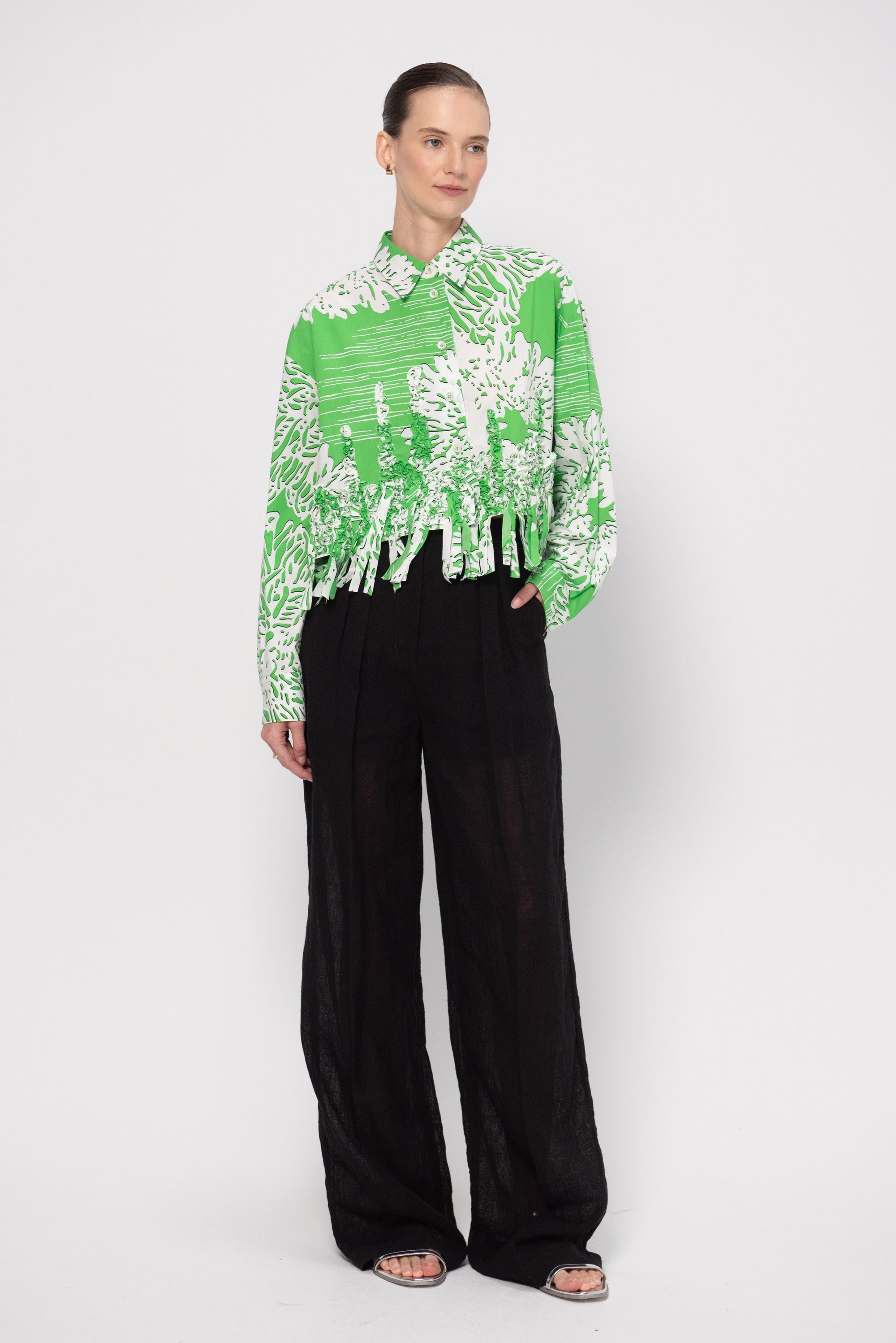 Shirt, Green &amp; Beige