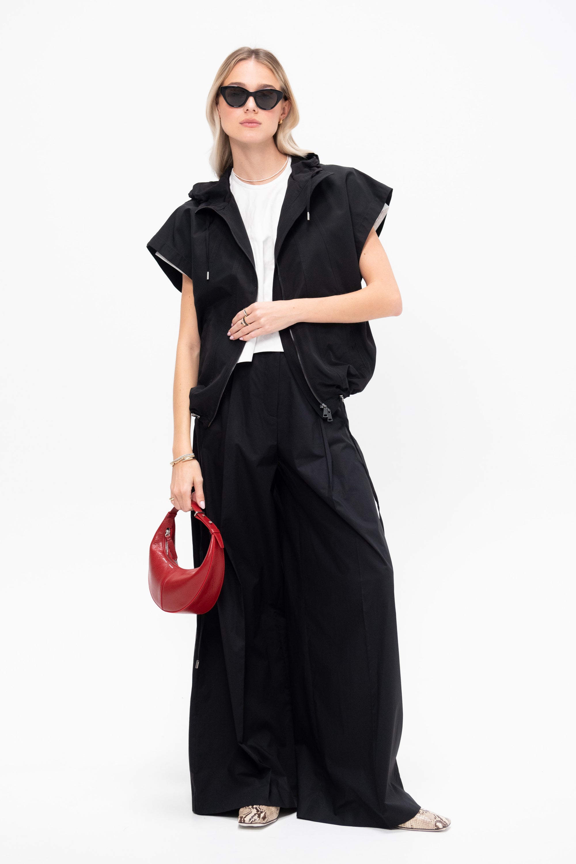 Hoody Sleeveless Gilet, Black