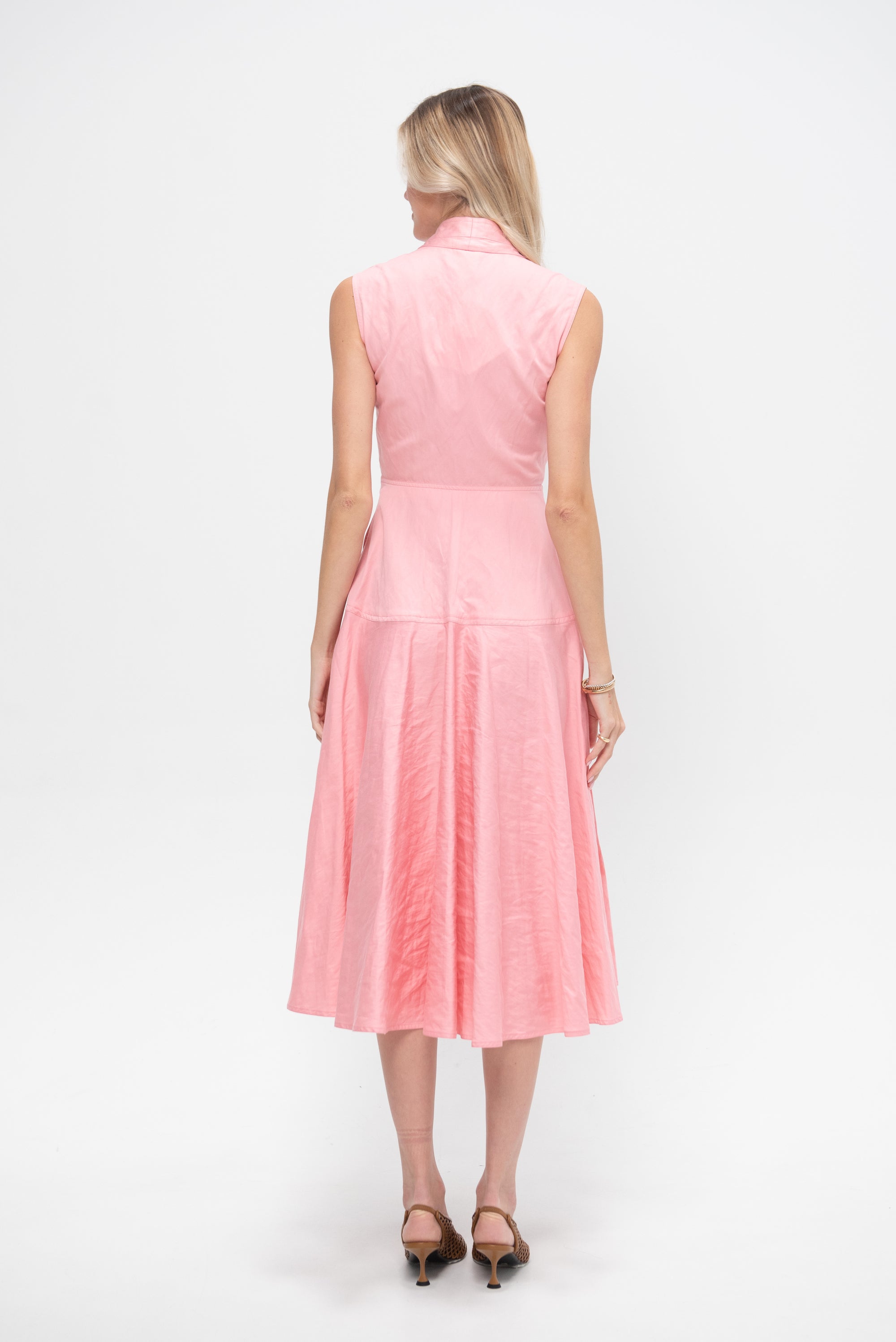 V-Neck Sleeveless Dress, Pink