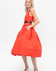 Sleeveless Long Dress, Red