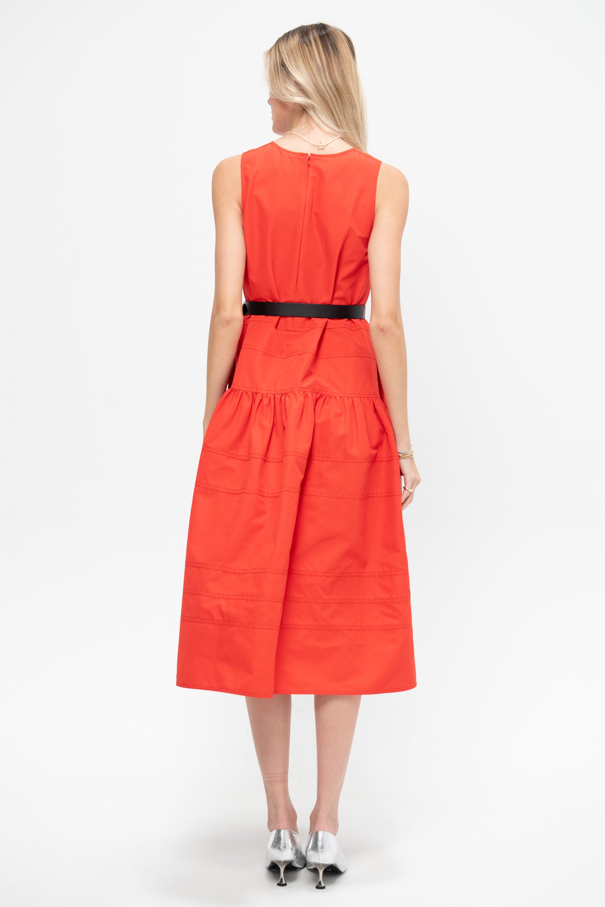 Sleeveless Long Dress, Red