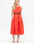 Sleeveless Long Dress, Red