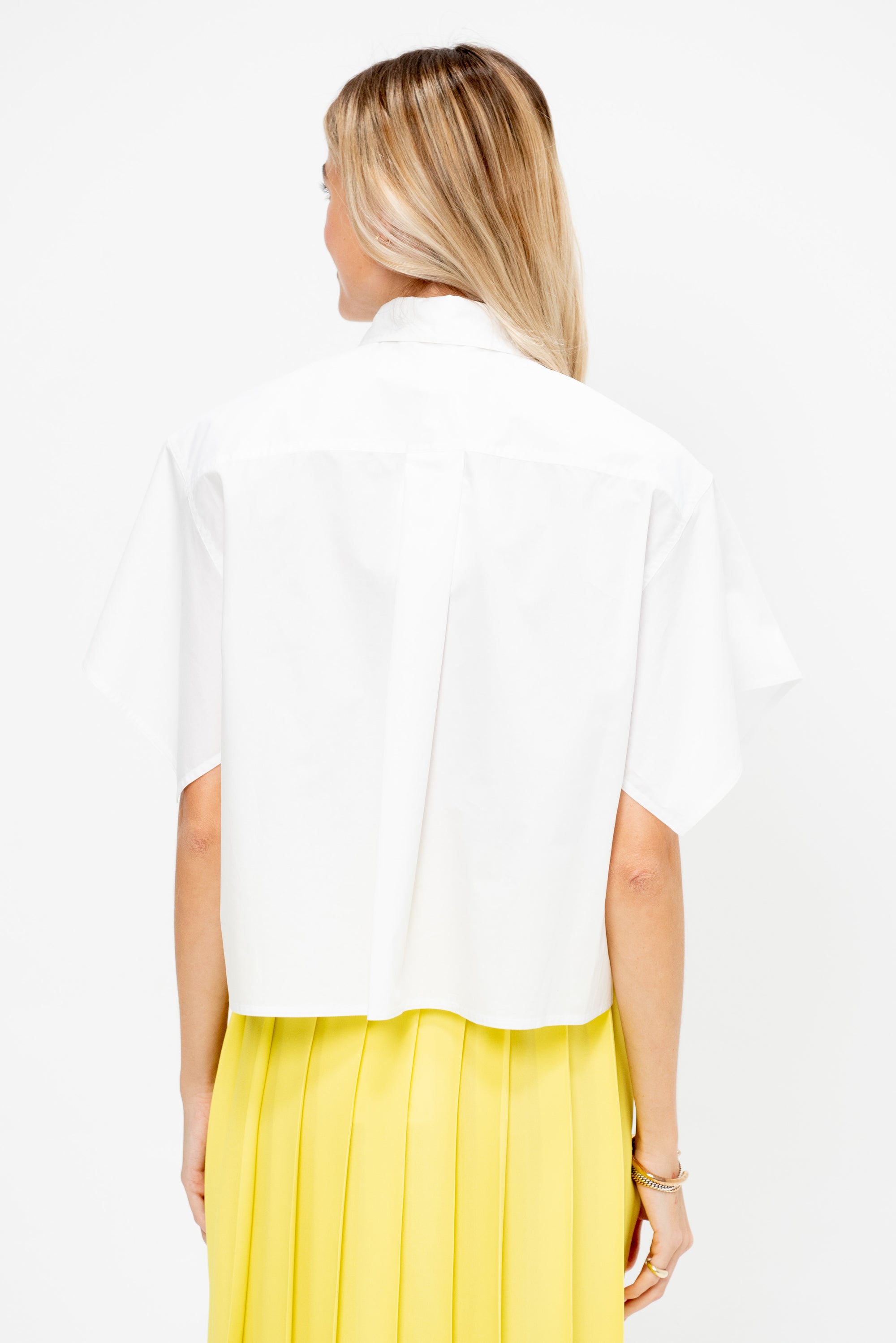 Foulard Sleeves Blouse, White