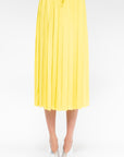 Elastic Waist - Pleated Skirt, Acid Yellow