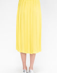 Elastic Waist - Pleated Skirt, Acid Yellow