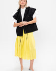 Elastic Waist - Pleated Skirt, Acid Yellow