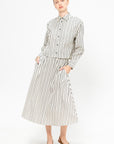 Circle Skirt, Ivory Stripe