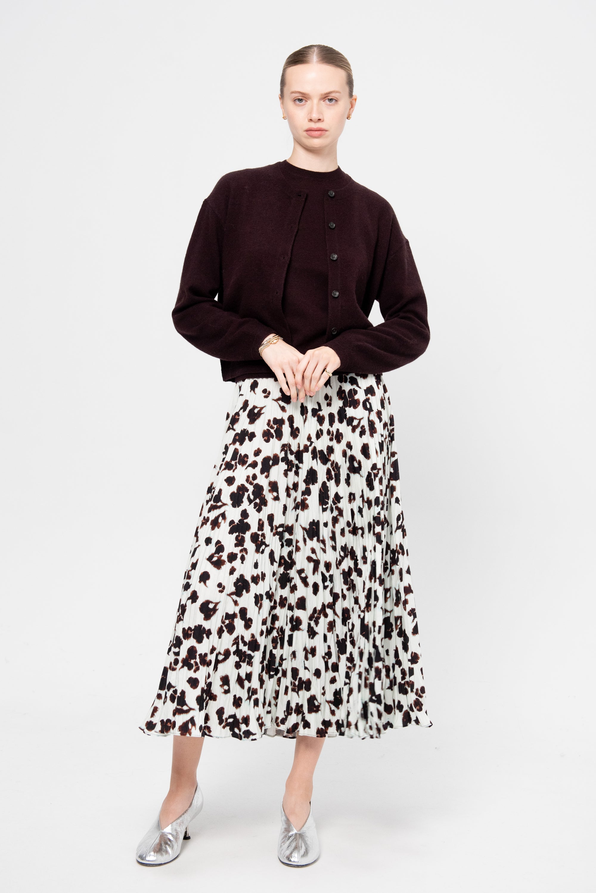 Drop Shoulder Cardigan, Plum