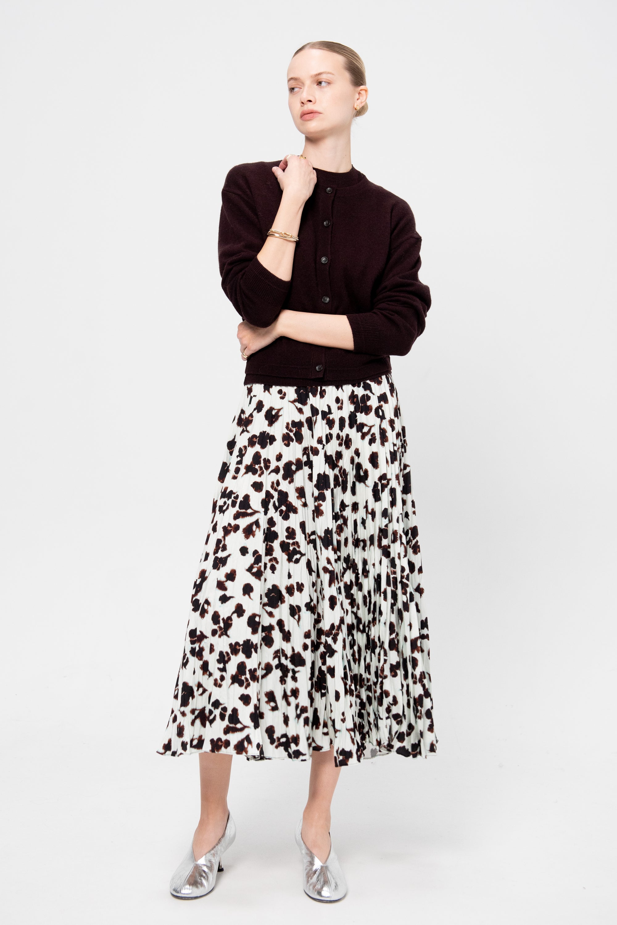 Drop Shoulder Cardigan, Plum