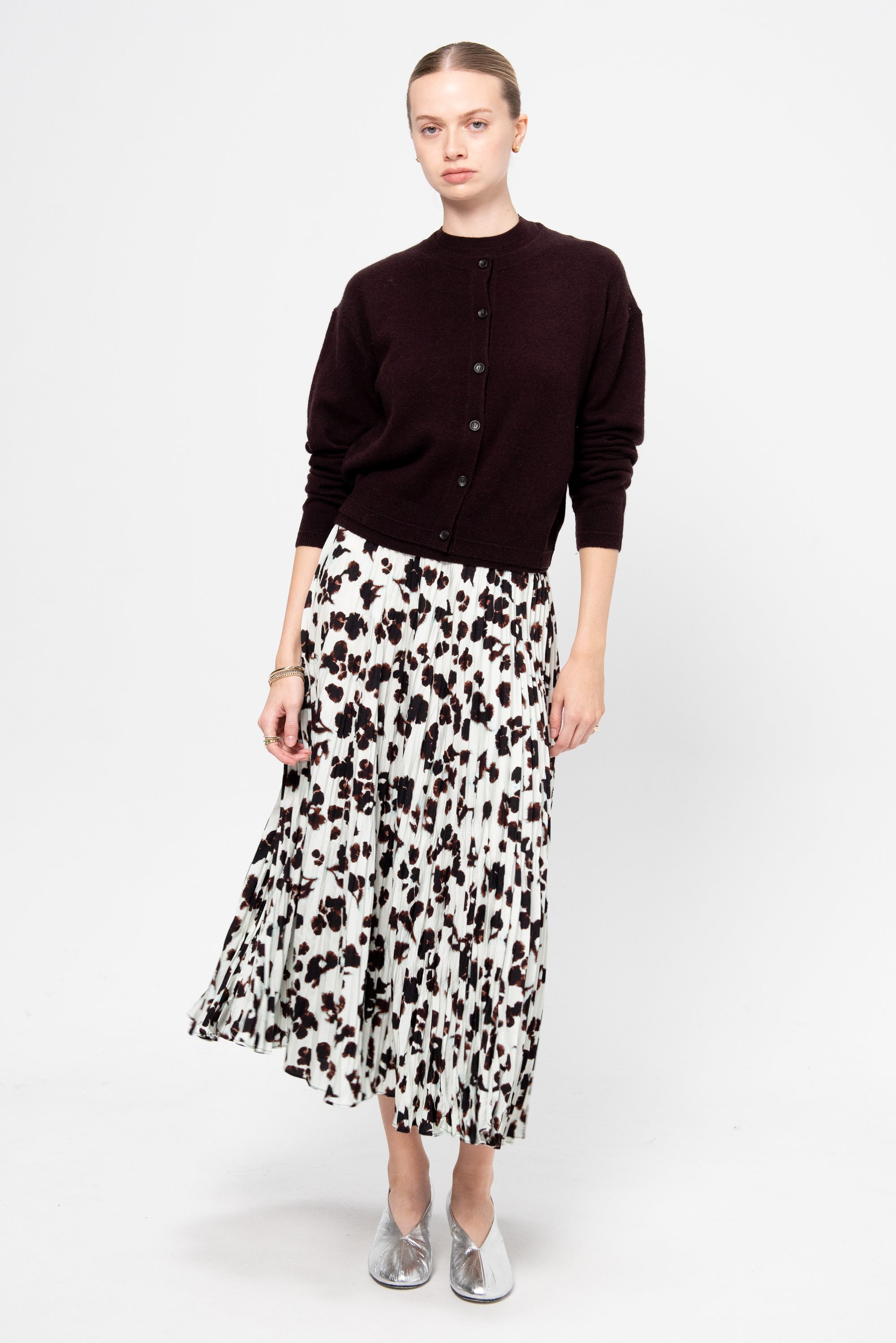 Drop Shoulder Cardigan, Plum