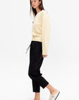 Barrell Leg Drawstring Trouser, Black