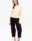 Barrell Leg Drawstring Trouser, Black